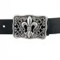 Preview: Design belt buckle with French lily silver plated with belt